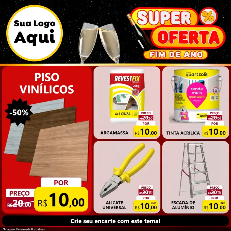 Modelo de Rede Social para Feed Facebook com o tema Super Oferta Fim de Ano para Material para Construção