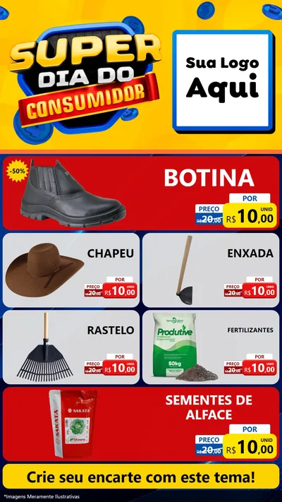 Modelo de TV para TV Vertical com o tema Super Dia do Consumidor para Agropecuária