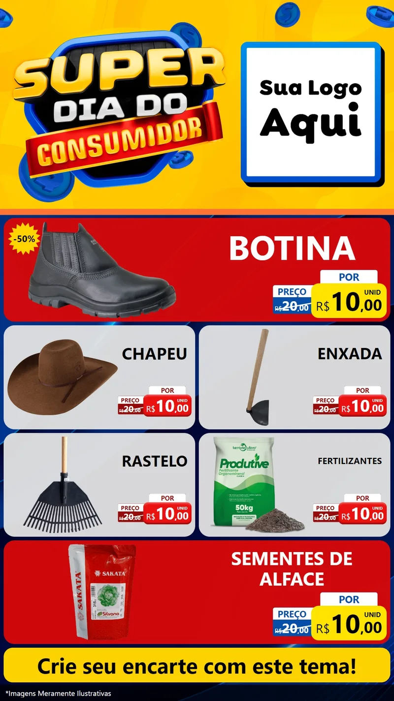 Modelo de TV para TV Vertical com o tema Super Dia do Consumidor para Agropecuária