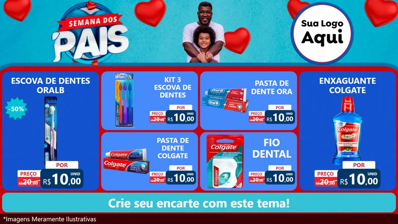 Modelo de TV para TV Horizontal com o tema Semana Dos Pais para Higiene Pessoal