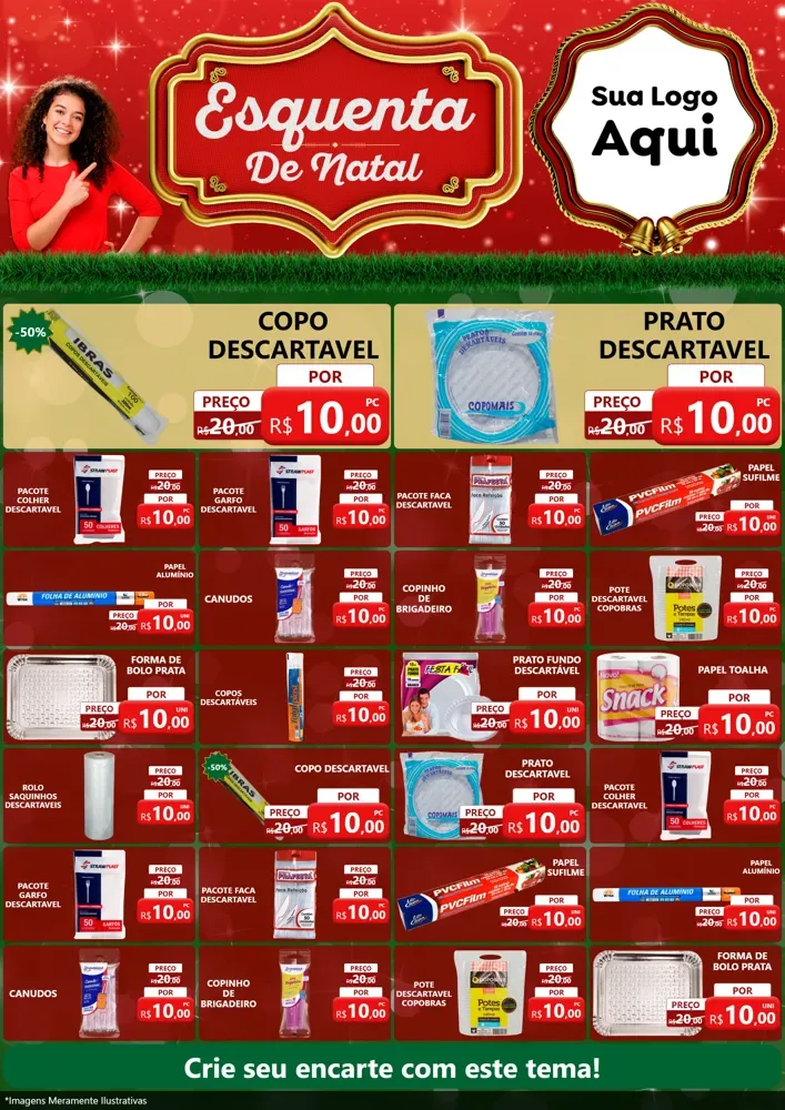 Modelo de Encarte para Encarte A4 Vertical com o tema Esquenta de Natal para Embalagens