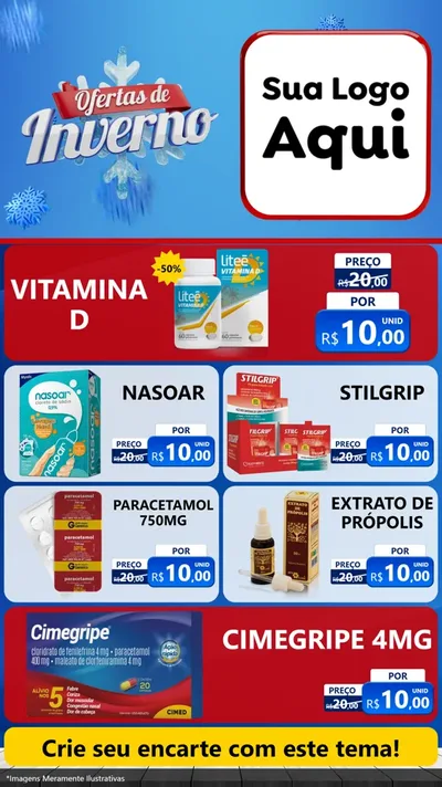 Modelo de TV para TV Vertical com o tema Ofertas de Inverno para Farmácia