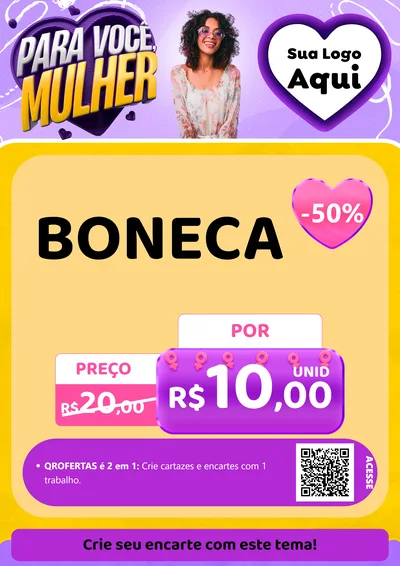 Modelo de Cartaz para Cartaz A4 Vertical com o tema Para Você, Mulher para Brinquedos