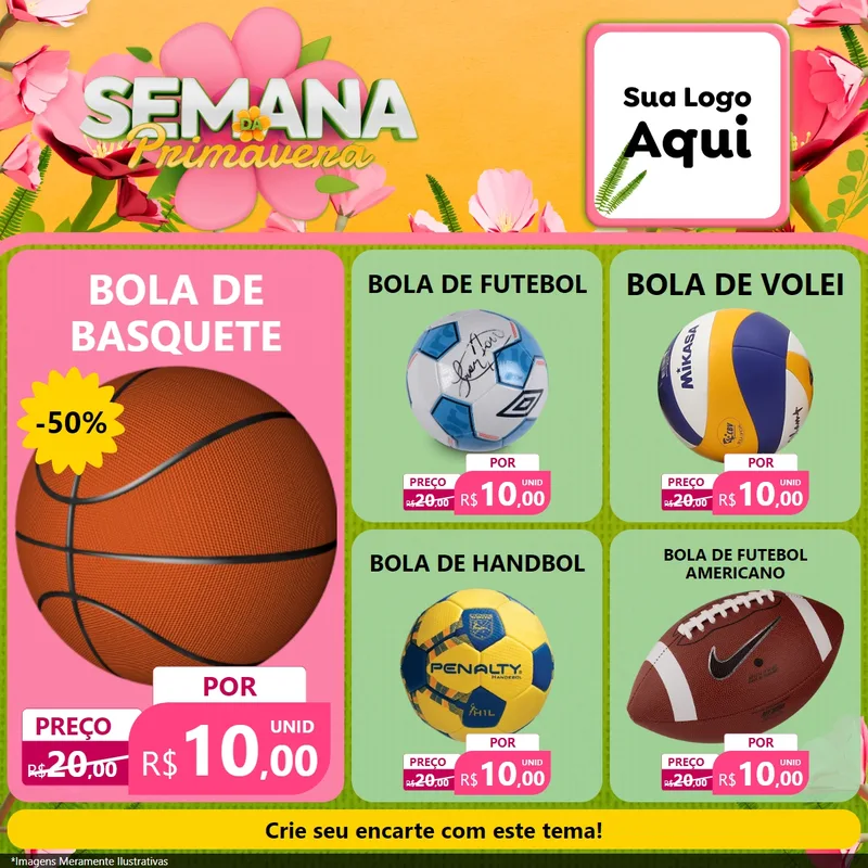 Modelo de Rede Social para Feed Facebook com o tema Semana da Primavera para Artigos Esportivos