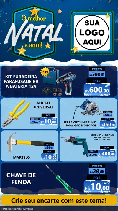 Modelo de TV para TV Vertical com o tema O Melhor Natal É Aqui! para Maquinas e Ferramentas