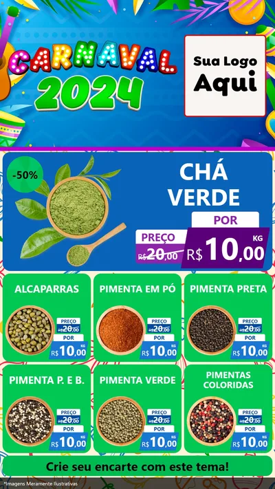 Modelo de Rede Social para Stories com o tema Carnaval 2027 para Produtos Naturais
