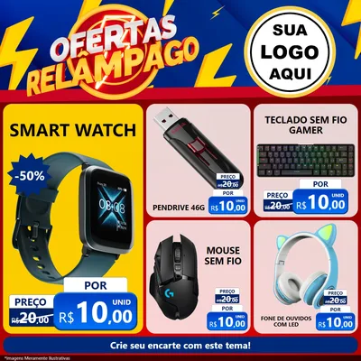 Modelo de Rede Social para Feed Facebook com o tema Ofertas Relâmpago para Informática