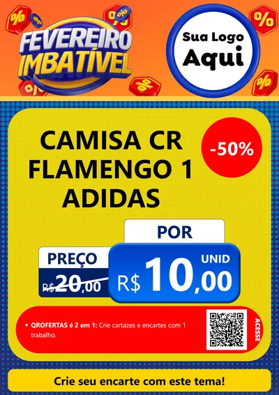 Modelo de Cartaz para Cartaz A4 Vertical com o tema Fevereiro Imbatível para Roupas e acessórios