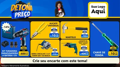 Modelo de TV para TV Horizontal com o tema Detona Preços para Maquinas e Ferramentas