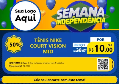 Modelo de Cartaz para Cartaz A4 Horizontal com o tema Semana da Independência para Calçados