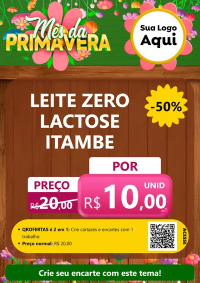 Modelo de Cartaz para Cartaz A4 Vertical com o tema Mês da Primavera para Frios e Laticínios