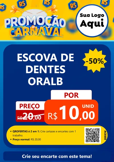 Modelo de Cartaz para Cartaz A4 Vertical com o tema Promoção de Carnaval para Higiene Pessoal