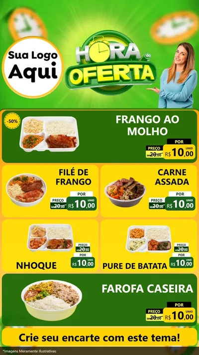 Modelo de TV para TV Vertical com o tema Hora da Oferta para Restaurante