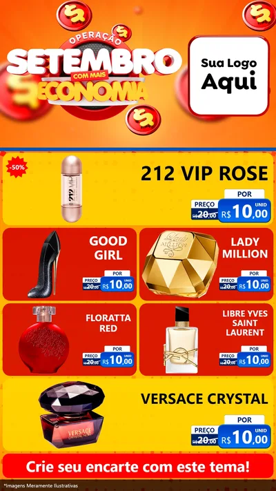 Modelo de TV para TV Vertical com o tema Operação Setembro Com Muita Economia para Perfumes