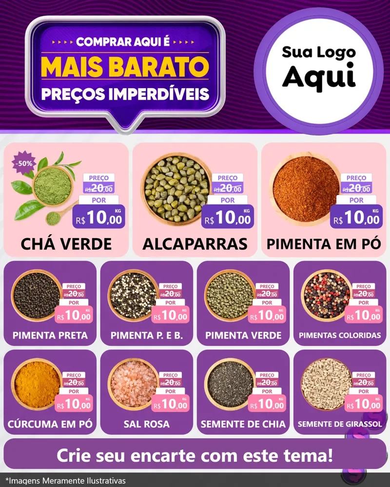 Modelo de Rede Social para Feed Instagram com o tema Mais Barato para Produtos Naturais