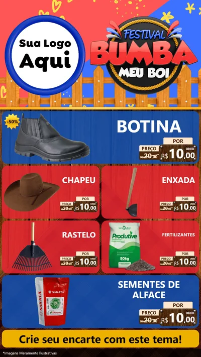 Modelo de TV para TV Vertical com o tema Festival Bumba Meu Boi para Agropecuária