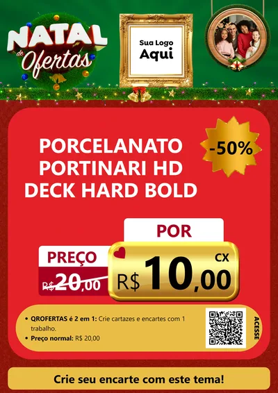 Modelo de Cartaz para Cartaz A4 Vertical com o tema Natal de Ofertas para Pisos e revestimentos