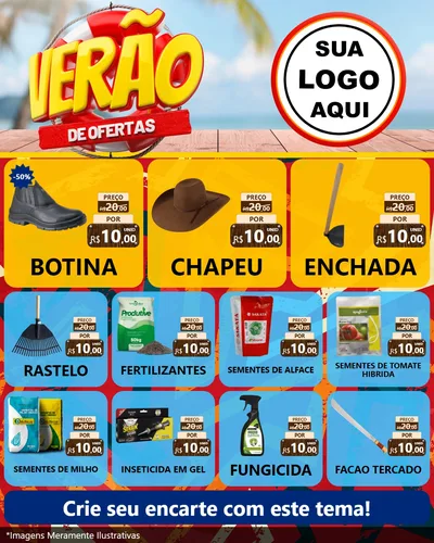 Modelo de Rede Social para Feed Instagram com o tema Verão de Ofertas para Agropecuária
