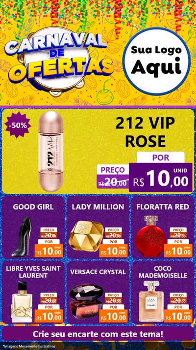 Modelo de Rede Social para Stories com o tema Carnaval de Ofertas para Perfumes