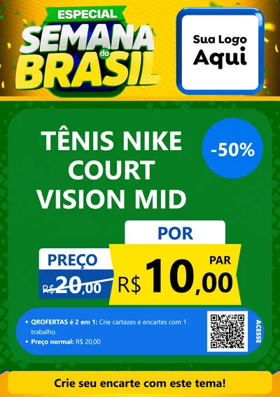 Modelo de Cartaz para Cartaz A4 Vertical com o tema Especial Semana do Brasil para Calçados