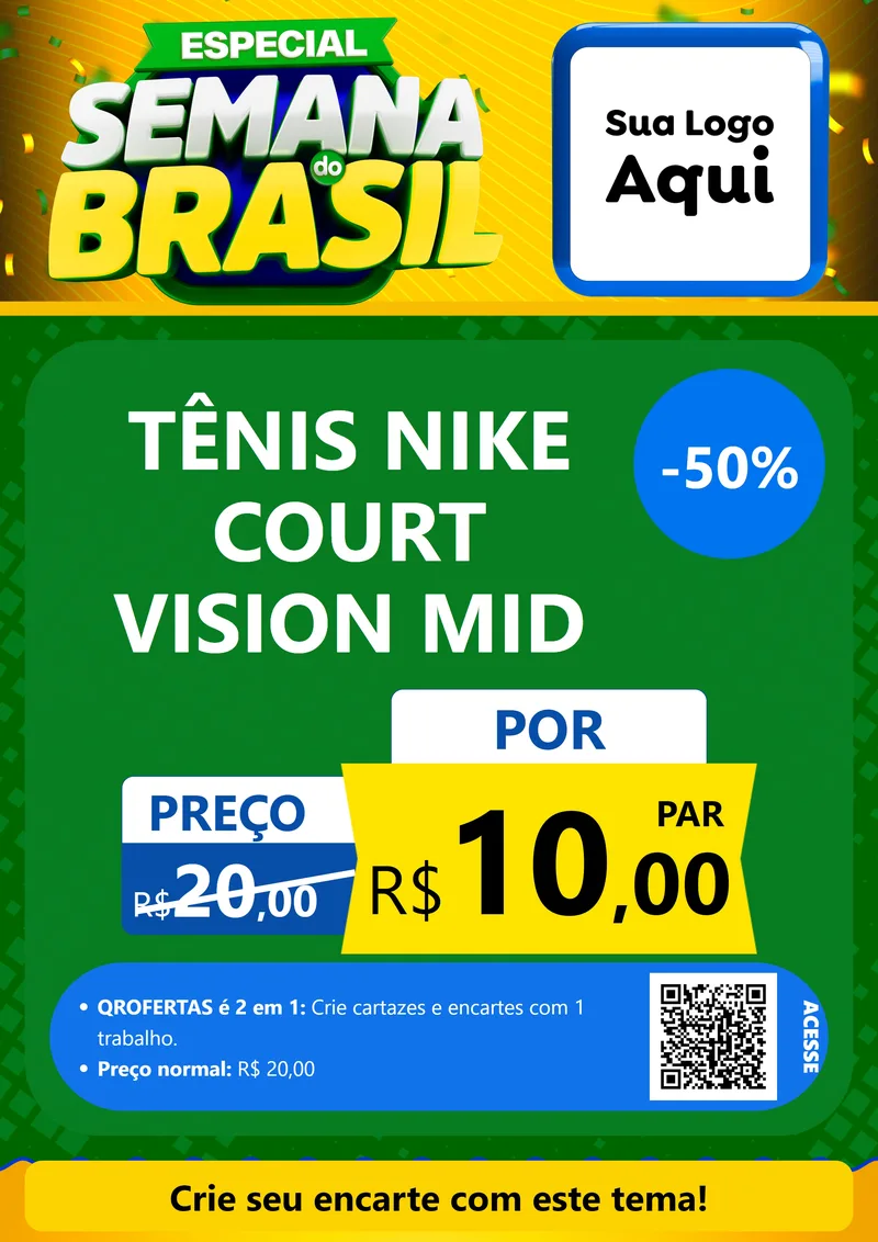 Modelo de Cartaz para Cartaz A4 Vertical com o tema Especial Semana do Brasil para Calçados