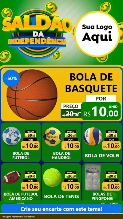 Modelo de Rede Social para Stories com o tema Saldão da Indepêndencia para Artigos Esportivos