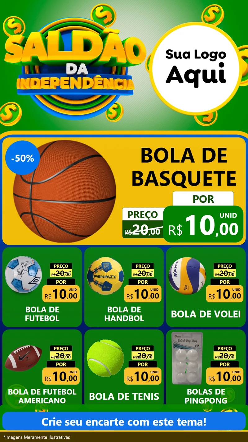 Modelo de Rede Social para Stories com o tema Saldão da Indepêndencia para Artigos Esportivos