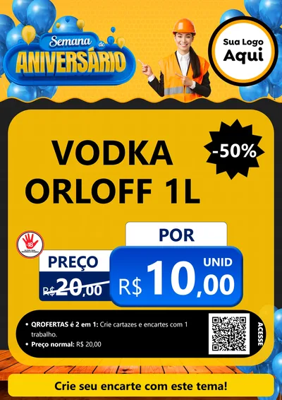 Modelo de Cartaz para Cartaz A4 Vertical com o tema Semana de Aniversário para Distribuidora de bebidas
