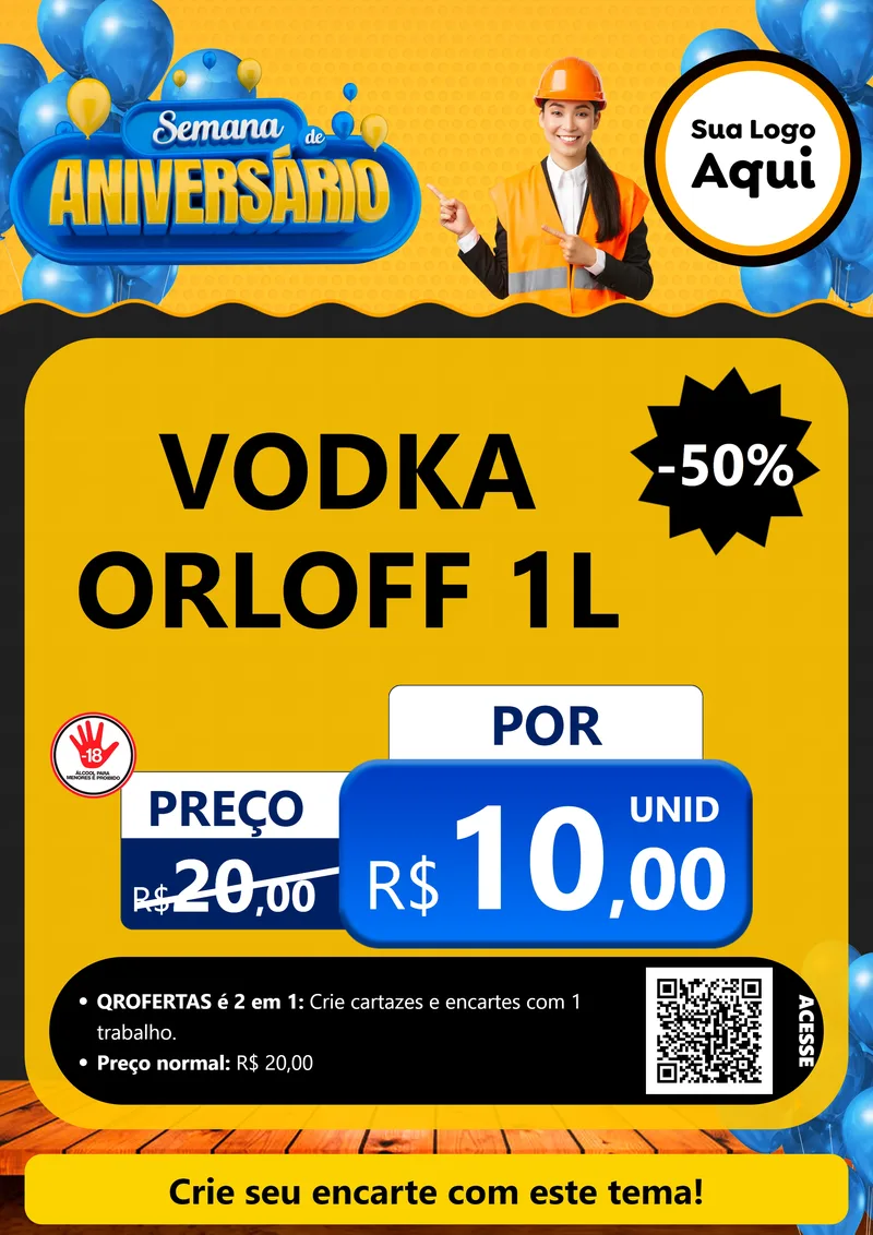 Modelo de Cartaz para Cartaz A4 Vertical com o tema Semana de Aniversário para Distribuidora de bebidas