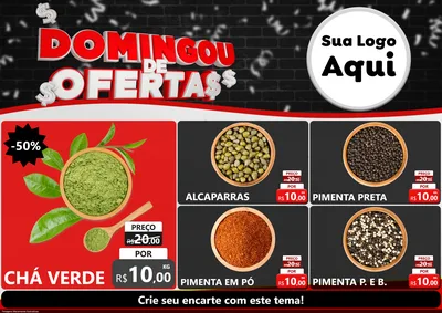 Modelo de Encarte para Encarte A4 Horizontal com o tema Domingou de Ofertas para Produtos Naturais