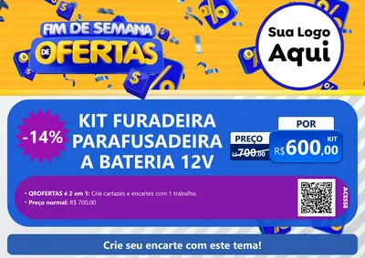 Modelo de Cartaz para Cartaz A4 Horizontal com o tema Fim de Semana de Ofertas para Maquinas e Ferramentas