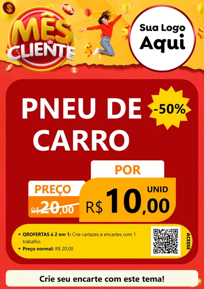 Modelo de Cartaz para Cartaz A4 Vertical com o tema Mês do Cliente para Auto peças