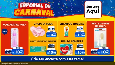 Modelo de TV para TV Horizontal com o tema Especial de Carnaval para Bebês