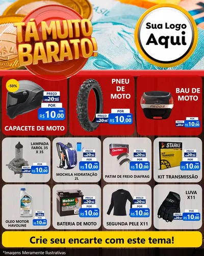 Modelo de Rede Social para Feed Instagram com o tema Está Muito Barato para Moto peças