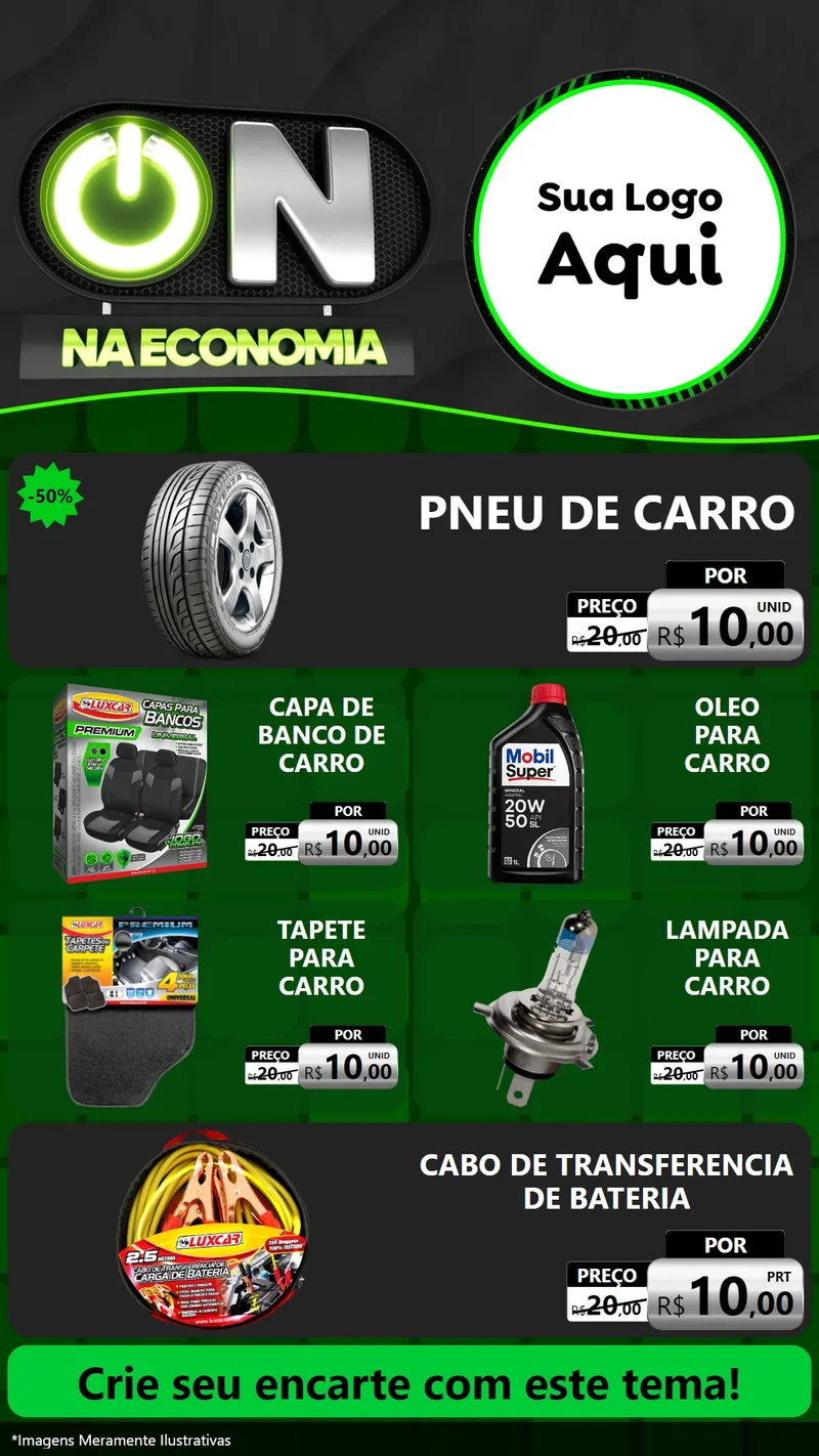 Modelo de TV para TV Vertical com o tema On Na Economia para Auto peças