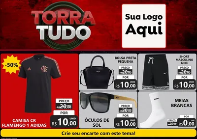 Modelo de Encarte para Encarte A4 Horizontal com o tema Torra Tudo para Roupas e acessórios
