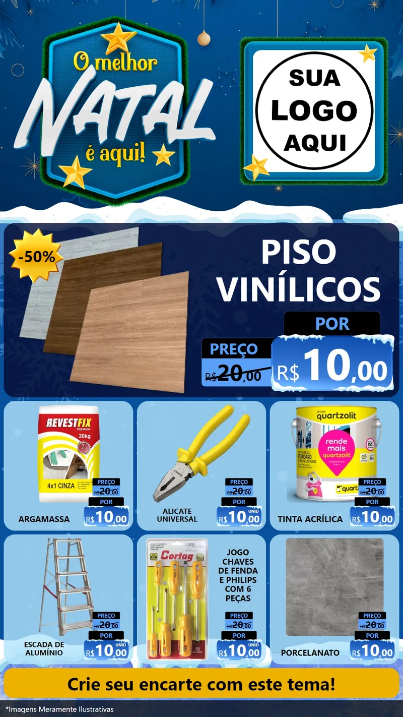 Modelo de Rede Social para Stories com o tema O Melhor Natal É Aqui! para Material para Construção