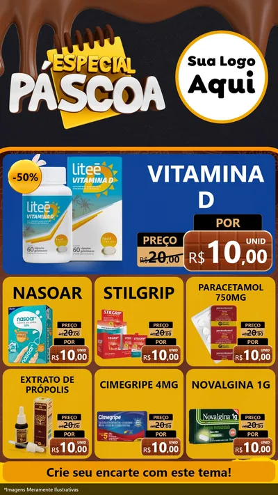 Modelo de Rede Social para Stories com o tema Especial Páscoa para Farmácia