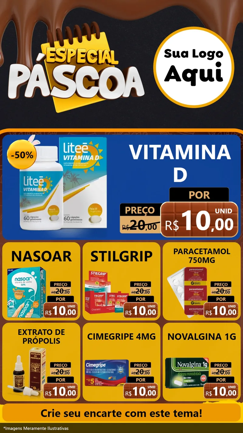 Modelo de Rede Social para Stories com o tema Especial Páscoa para Farmácia