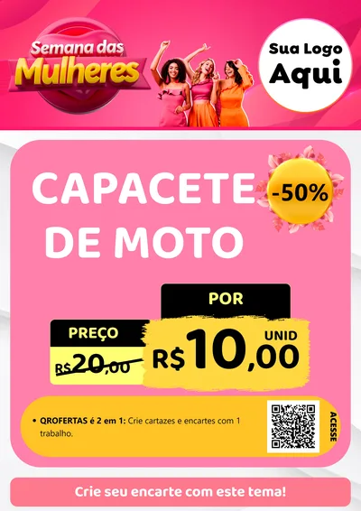 Modelo de Cartaz para Cartaz A4 Vertical com o tema Semana das Mulheres para Moto peças