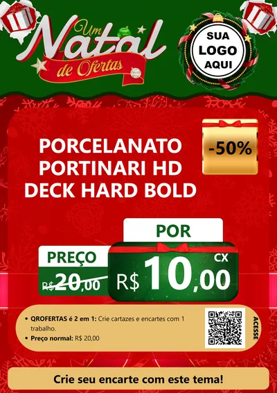 Modelo de Cartaz para Cartaz A4 Vertical com o tema Um Natal de Ofertas para Pisos e revestimentos