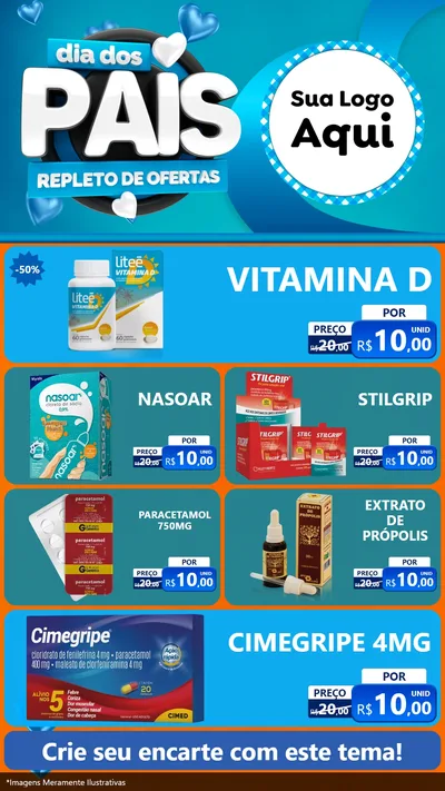 Modelo de TV para TV Vertical com o tema Dia Dos Pais Repleto de Ofertas para Farmácia