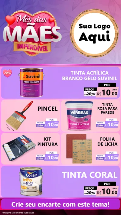 Modelo de TV para TV Vertical com o tema Mês das Mães Imperdível para Tintas e Ferramentas