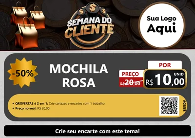 Modelo de Cartaz para Cartaz A4 Horizontal com o tema Semana do Cliente para Papelaria