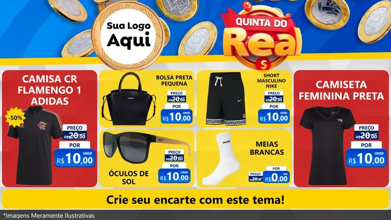 Modelo de TV para TV Horizontal com o tema Quinta do Real para Roupas e acessórios