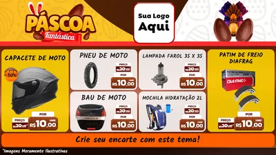 Modelo de TV para TV Horizontal com o tema Páscoa Fantástica para Moto peças