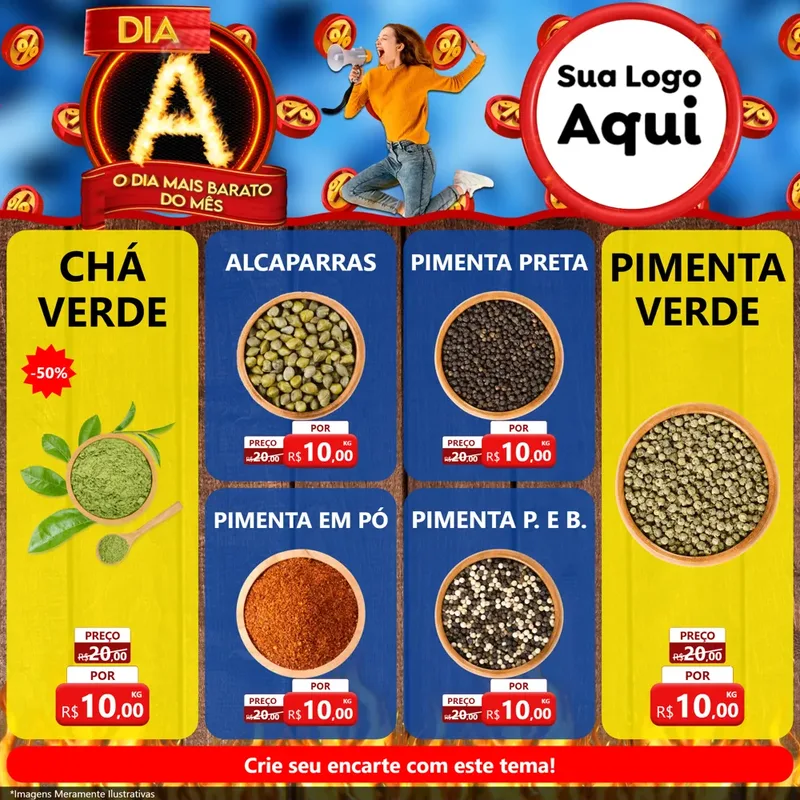 Modelo de Rede Social para Feed Facebook com o tema Dia A - O Dia Mais Barato Do Mês para Produtos Naturais
