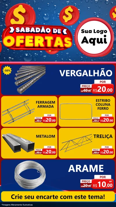 Modelo de TV para TV Vertical com o tema Sabadão de Ofertas para Ferragens