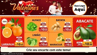 Modelo de TV para TV Horizontal com o tema Valentine's Day para Hortifrúti