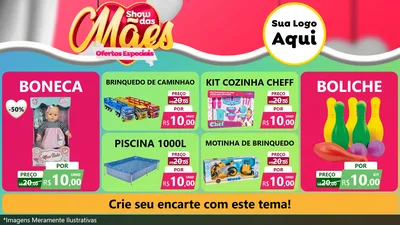 Modelo de TV para TV Horizontal com o tema Show das Mães - Ofertas Especiais para Brinquedos